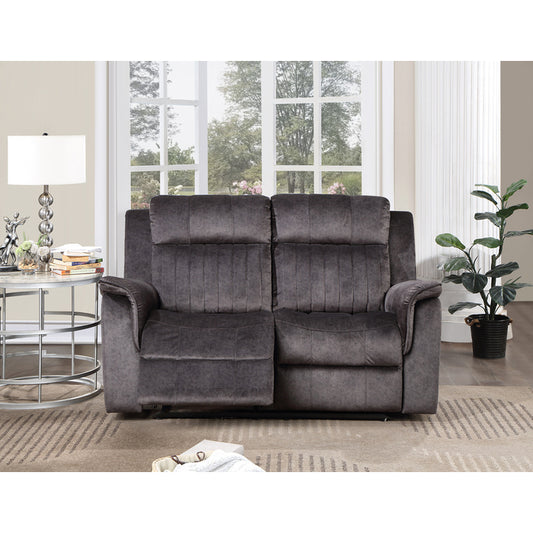 Brand New Fabric Manual Recliners Loveseat (Dark Grey or Blue Grey)