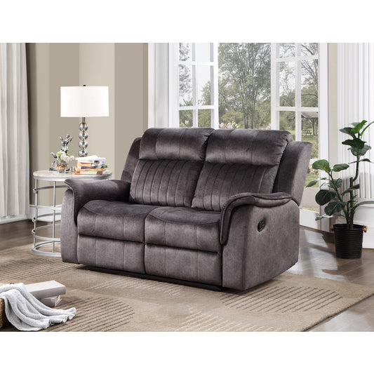 Brand New Fabric Manual Recliners Loveseat (Dark Grey or Blue Grey)