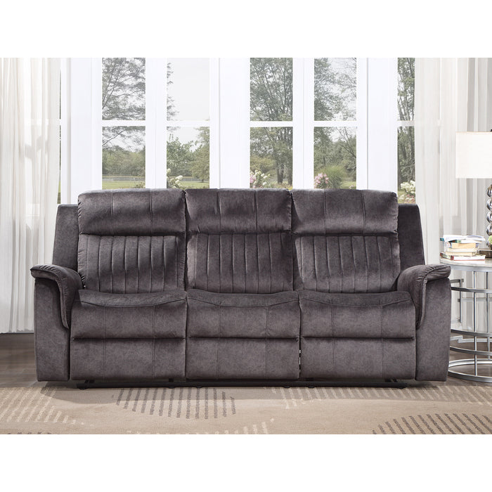 Brand New Fabric Manual Recliners Sofa w/ Drop Down Tray (Dark Grey or Blue Grey)