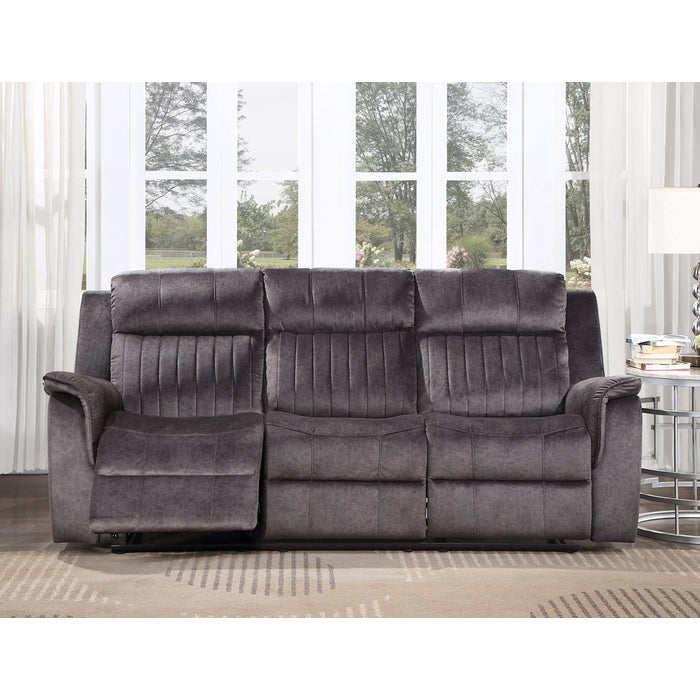 Brand New Fabric Manual Recliners Sofa w/ Drop Down Tray (Dark Grey or Blue Grey)