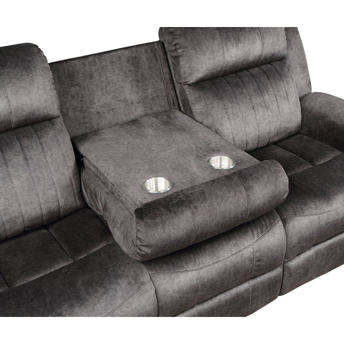 Brand New Fabric Manual Recliners Sofa w/ Drop Down Tray (Dark Grey or Blue Grey)