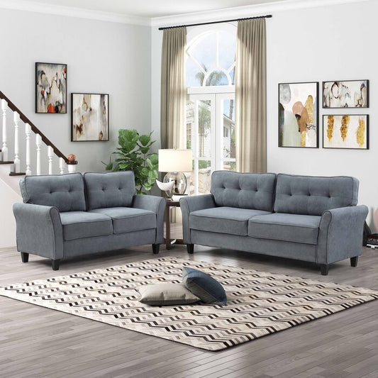 Brand New Grey 2pc Sofa Set (Light or Dark Grey)