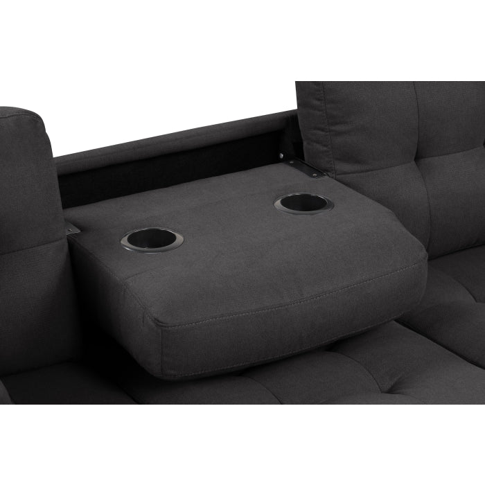 Brand New Fabric Reversible Sectional Sofa & Ottoman w/ Throw Pillows (3 Colors)