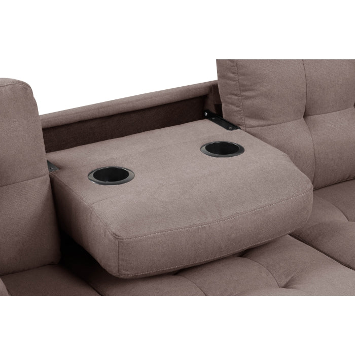 Brand New Fabric Reversible Sectional Sofa & Ottoman w/ Throw Pillows (3 Colors)