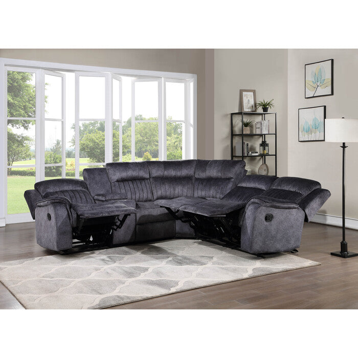 Brand New Blue Grey Modular Reclining Sectional