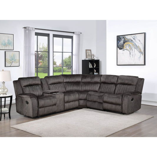 Brand New DARK GRAY Fabric Reversible Sectional Sofa Manual Recliners