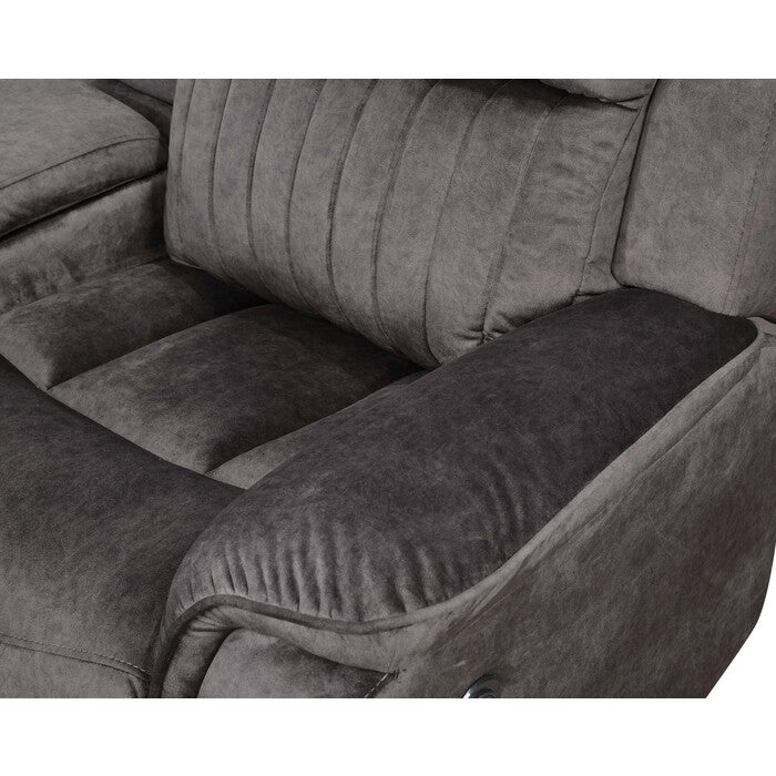 Brand New DARK GRAY Fabric Reversible Sectional Sofa Manual Recliners