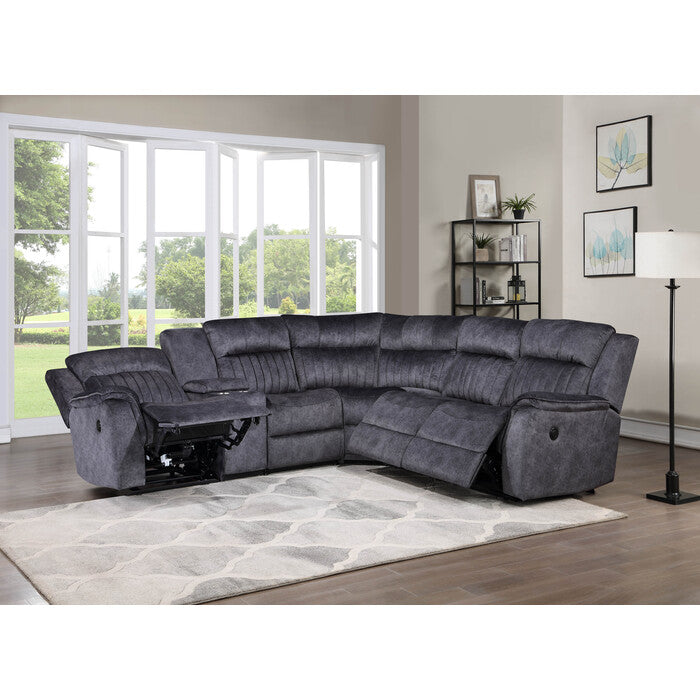 Brand New Fabric Reversible Sectional Sofa Power Recliners (2 Colors)