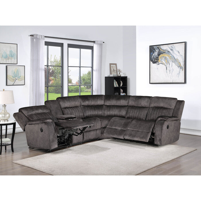 Brand New Fabric Reversible Sectional Sofa Power Recliners (2 Colors)