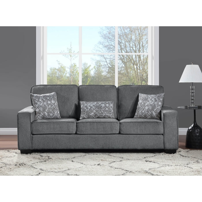 Brand New 2pc Fabric Plushy Cushioned Square Arm Sofa Set (3 Colors)
