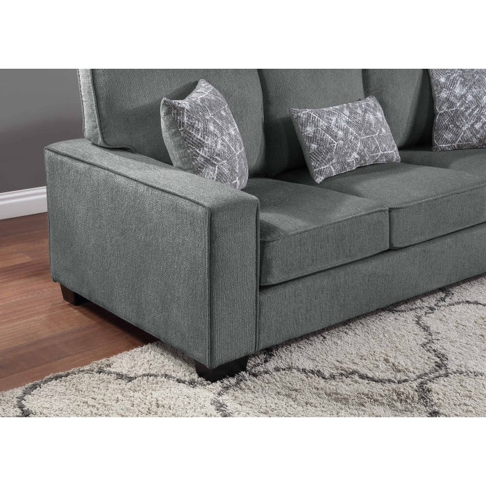 Brand New 2pc Fabric Plushy Cushioned Square Arm Sofa Set (3 Colors)