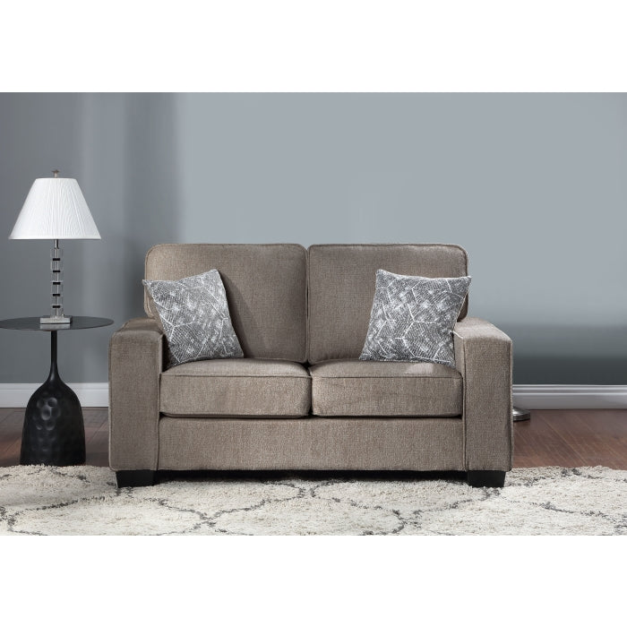 Brand New 2pc Fabric Plushy Cushioned Square Arm Sofa Set (3 Colors)