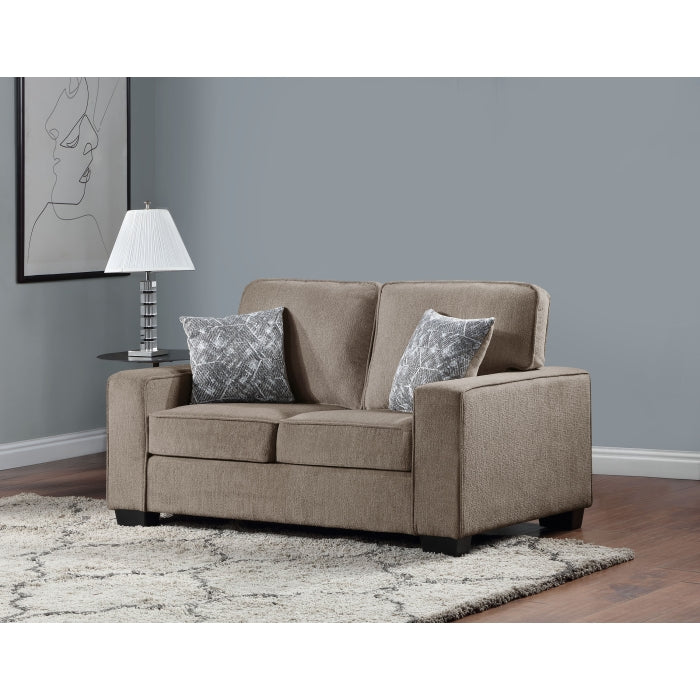 Brand New 2pc Fabric Plushy Cushioned Square Arm Sofa Set (3 Colors)