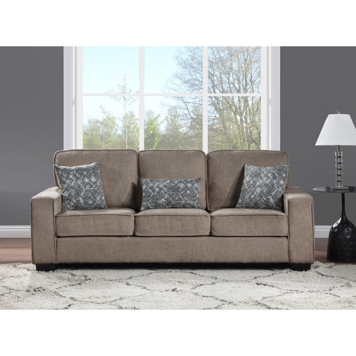 Brand New 2pc Fabric Plushy Cushioned Square Arm Sofa Set (3 Colors)
