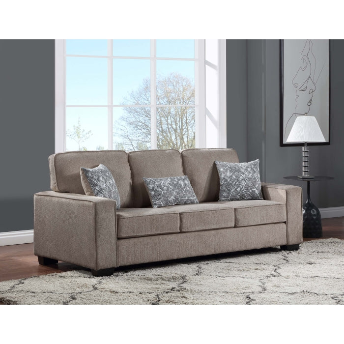 Brand New 2pc Fabric Plushy Cushioned Square Arm Sofa Set (3 Colors)