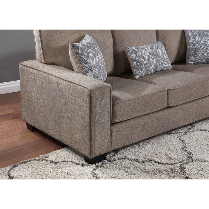 Brand New 2pc Fabric Plushy Cushioned Square Arm Sofa Set (3 Colors)