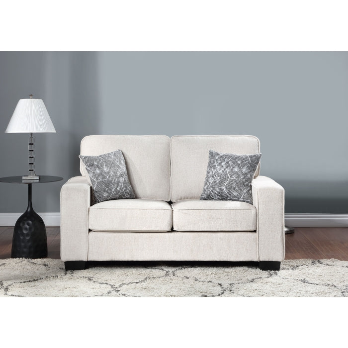 Brand New 2pc Fabric Plushy Cushioned Square Arm Sofa Set (3 Colors)