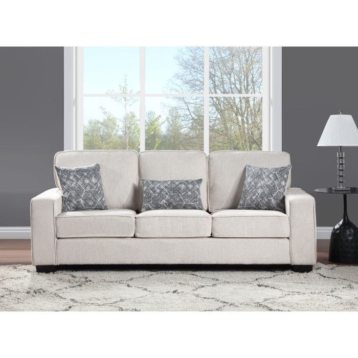 Brand New 2pc Fabric Plushy Cushioned Square Arm Sofa Set (3 Colors)