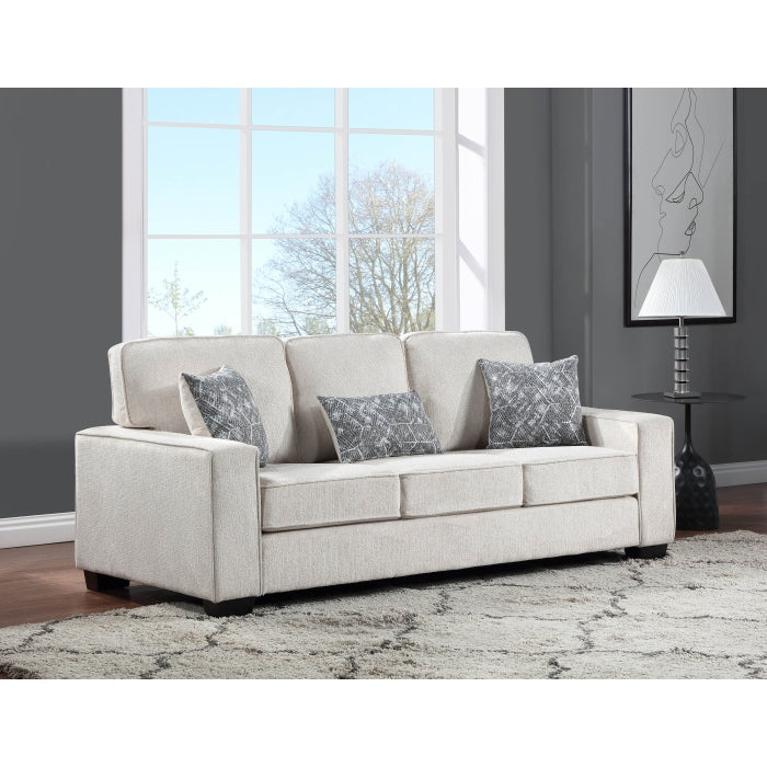 Brand New 2pc Fabric Plushy Cushioned Square Arm Sofa Set (3 Colors)
