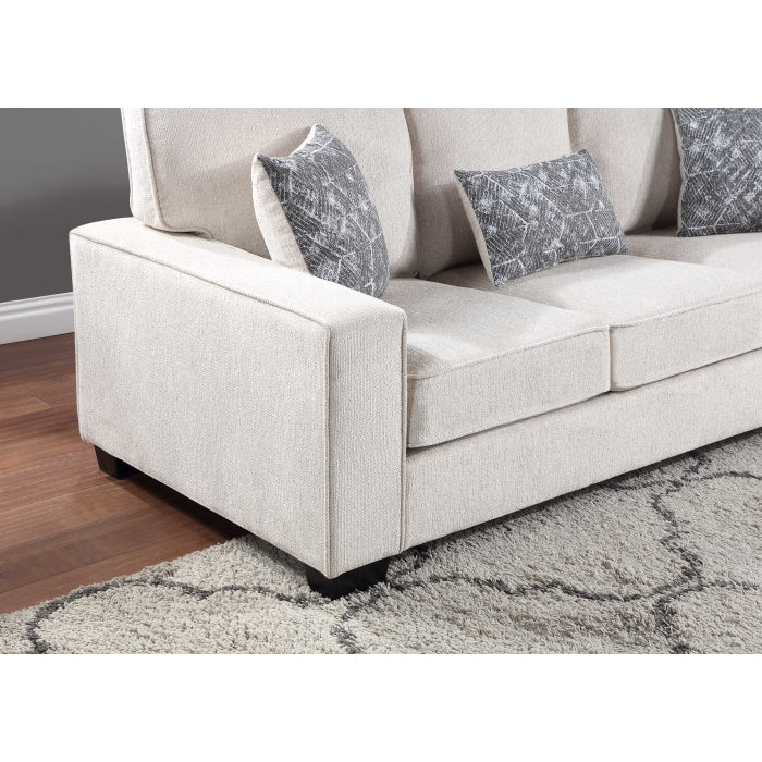 Brand New 2pc Fabric Plushy Cushioned Square Arm Sofa Set (3 Colors)