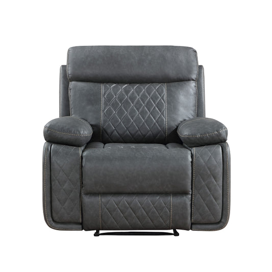Brand New Grey Breathable Air Leather Manual Reclining Chair