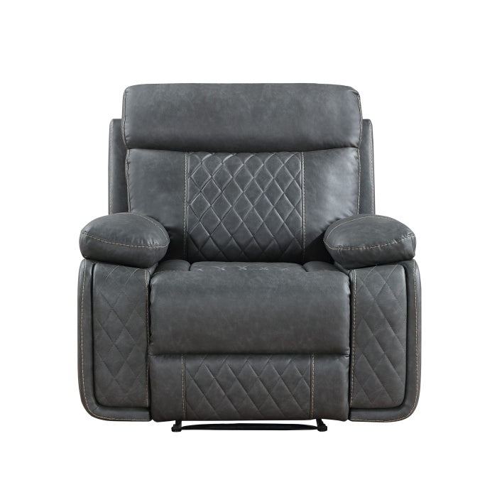 Brand New Grey Breathable Air Leather Power USB Recliner Chair