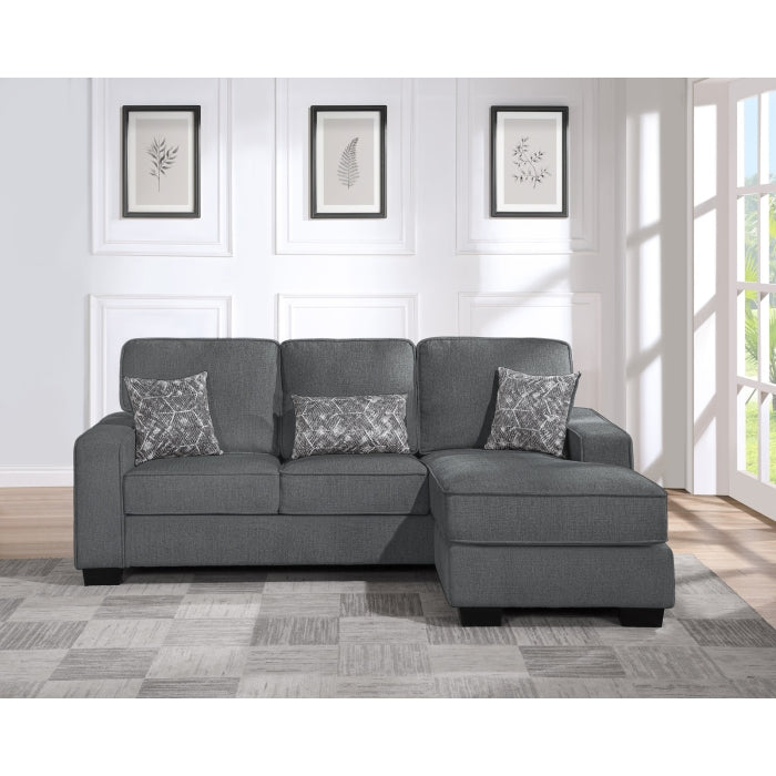 Brand New Reversible Fabric Plushy Cushioned Square Arm Sectional Sofa (3 Colors)