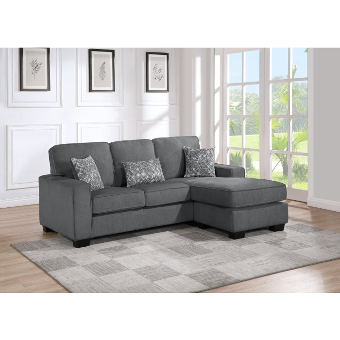Brand New Reversible Fabric Plushy Cushioned Square Arm Sectional Sofa (3 Colors)