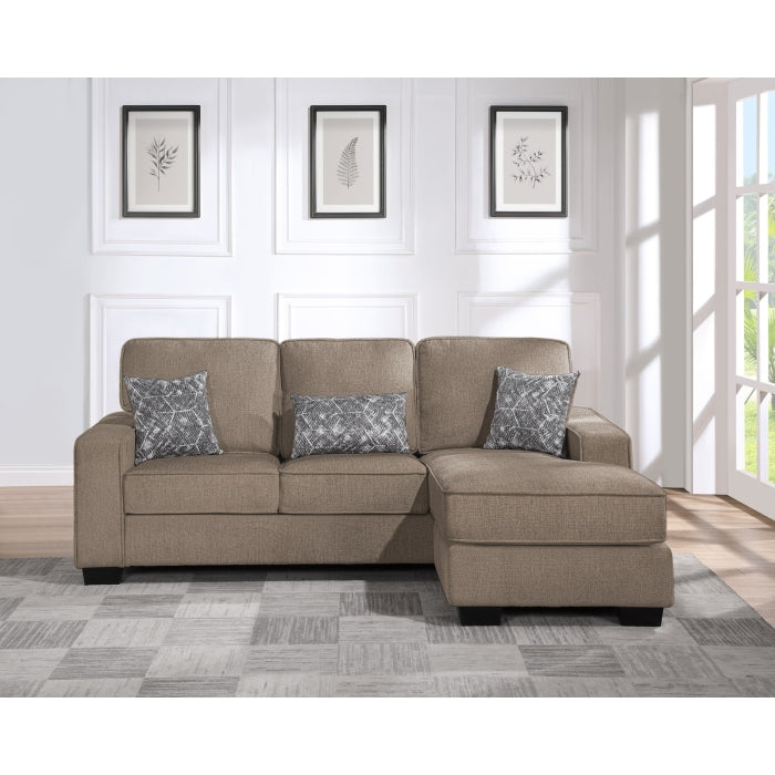Brand New Reversible Fabric Plushy Cushioned Square Arm Sectional Sofa (3 Colors)