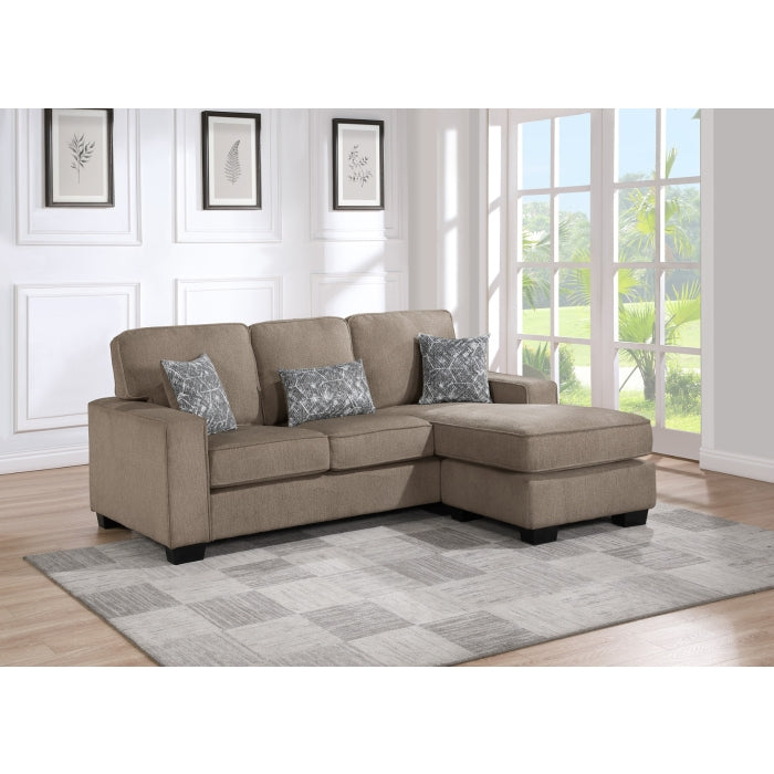 Brand New Reversible Fabric Plushy Cushioned Square Arm Sectional Sofa (3 Colors)