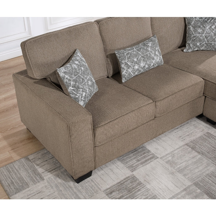Brand New Reversible Fabric Plushy Cushioned Square Arm Sectional Sofa (3 Colors)