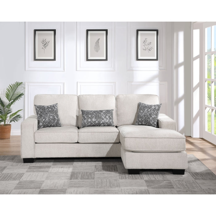 Brand New Reversible Fabric Plushy Cushioned Square Arm Sectional Sofa (3 Colors)