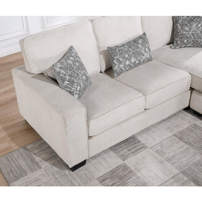 Brand New Reversible Fabric Plushy Cushioned Square Arm Sectional Sofa (3 Colors)