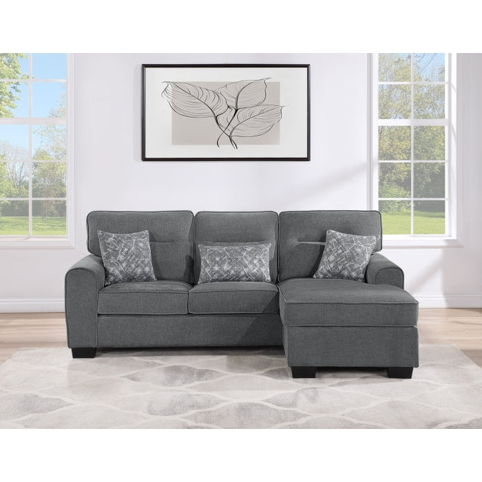 Brand New Reversible Fabric Cushioned Arm Sectional Sofa (2 Colors)