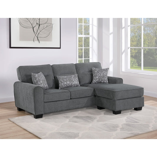 Brand New Reversible Fabric Cushioned Arm Sectional Sofa (2 Colors)