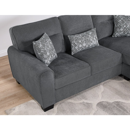 Brand New Reversible Fabric Cushioned Arm Sectional Sofa (2 Colors)