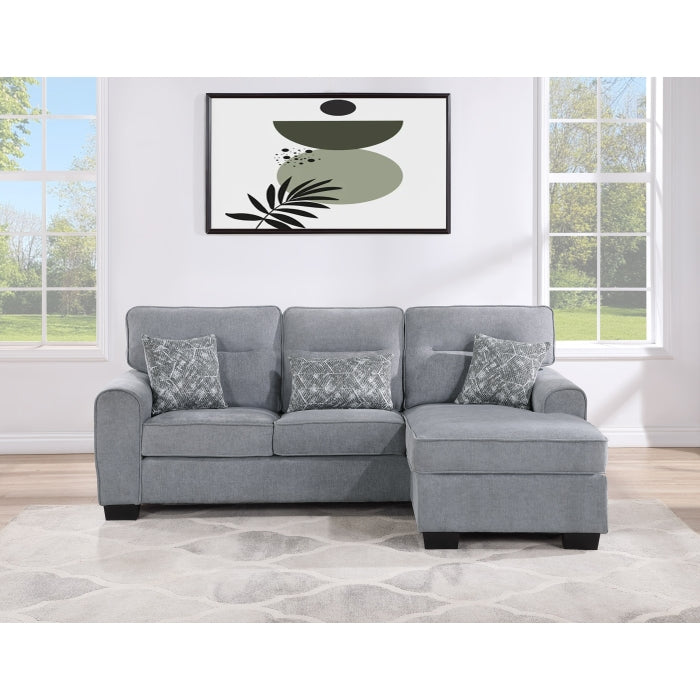 Brand New Reversible Fabric Cushioned Arm Sectional Sofa (2 Colors)