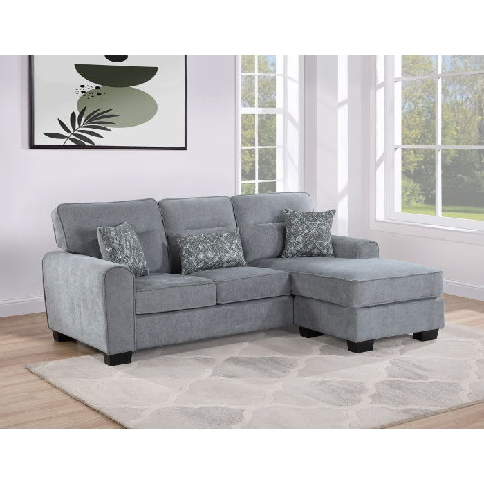 Brand New Reversible Fabric Cushioned Arm Sectional Sofa (2 Colors)