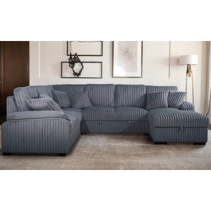 Brand New Sectional with Storage Chaise and Pull-out Bed (5 Colors)