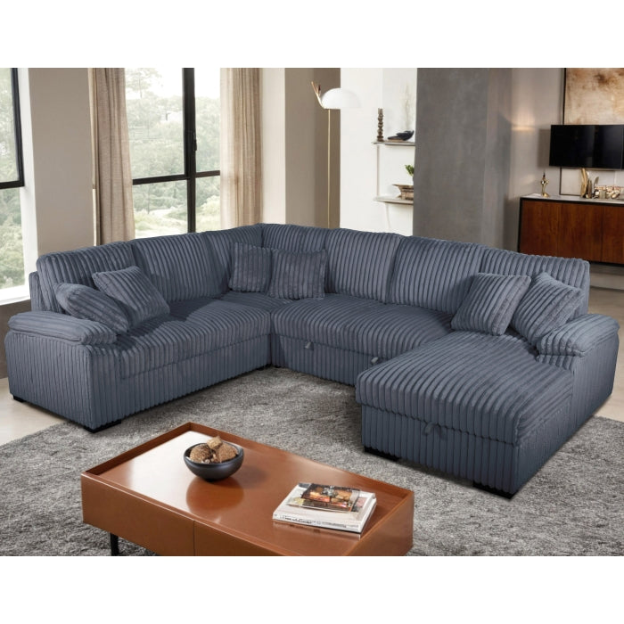 Brand New Sectional with Storage Chaise and Pull-out Bed (5 Colors)