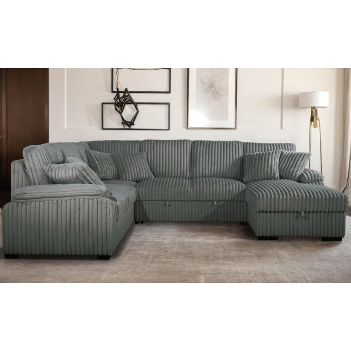 Brand New Sectional with Storage Chaise and Pull-out Bed (5 Colors)