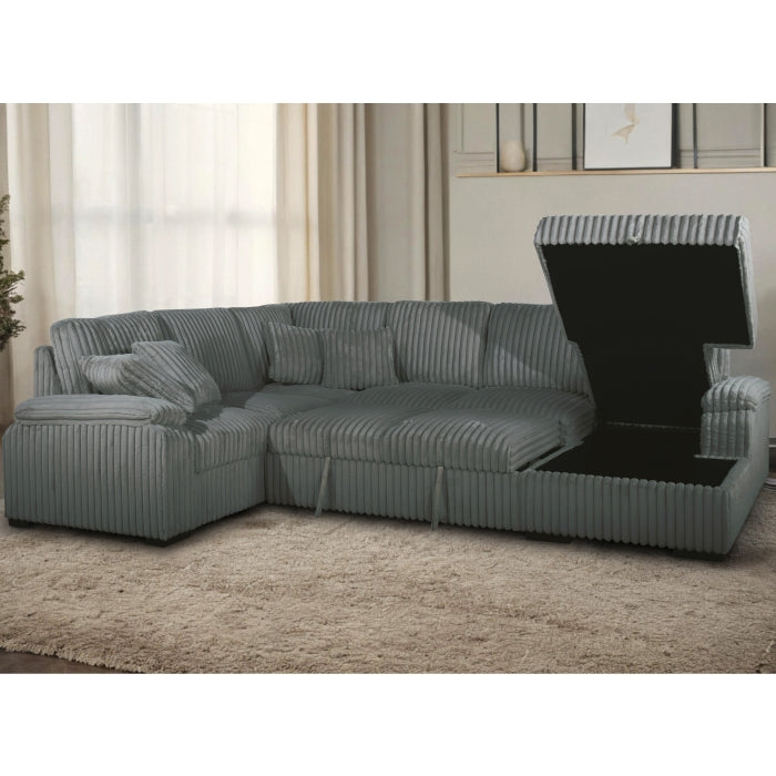 Brand New Sectional with Storage Chaise and Pull-out Bed (5 Colors)