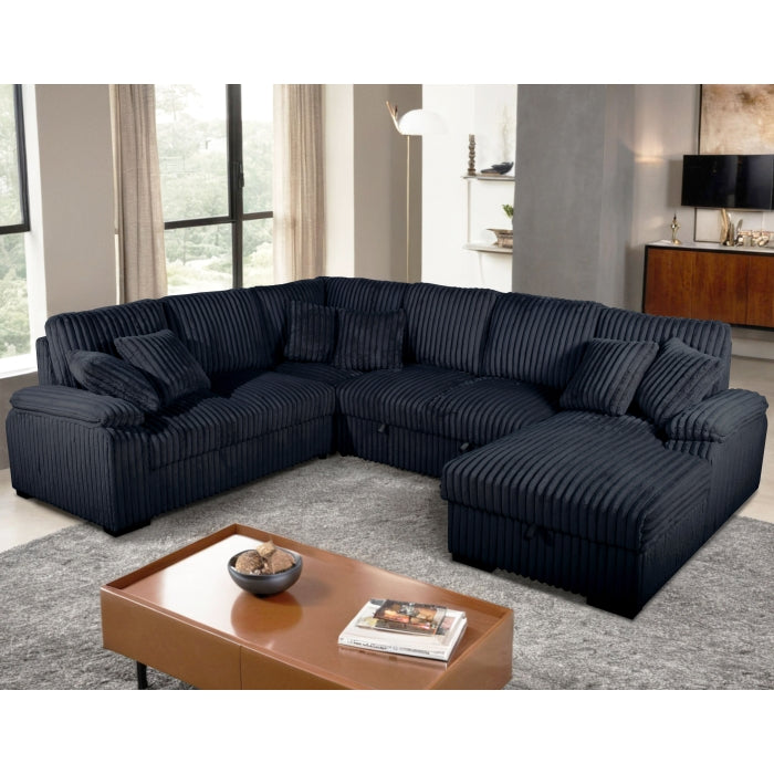 Brand New Sectional with Storage Chaise and Pull-out Bed (5 Colors)