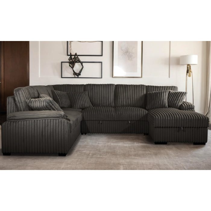 Brand New Sectional with Storage Chaise and Pull-out Bed (5 Colors)
