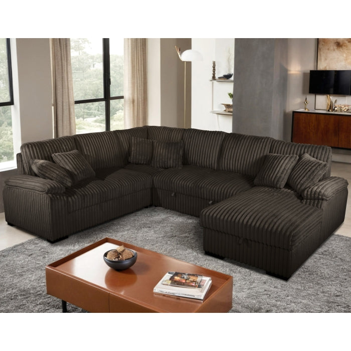 Brand New Sectional with Storage Chaise and Pull-out Bed (5 Colors)