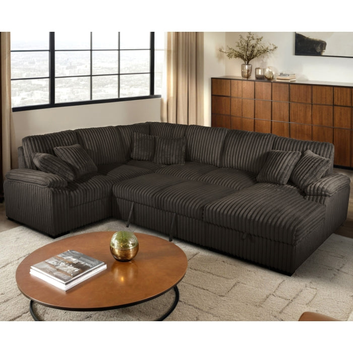 Brand New Sectional with Storage Chaise and Pull-out Bed (5 Colors)