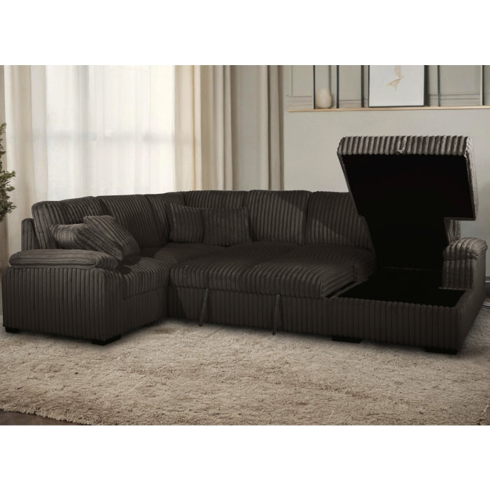 Brand New Sectional with Storage Chaise and Pull-out Bed (5 Colors)