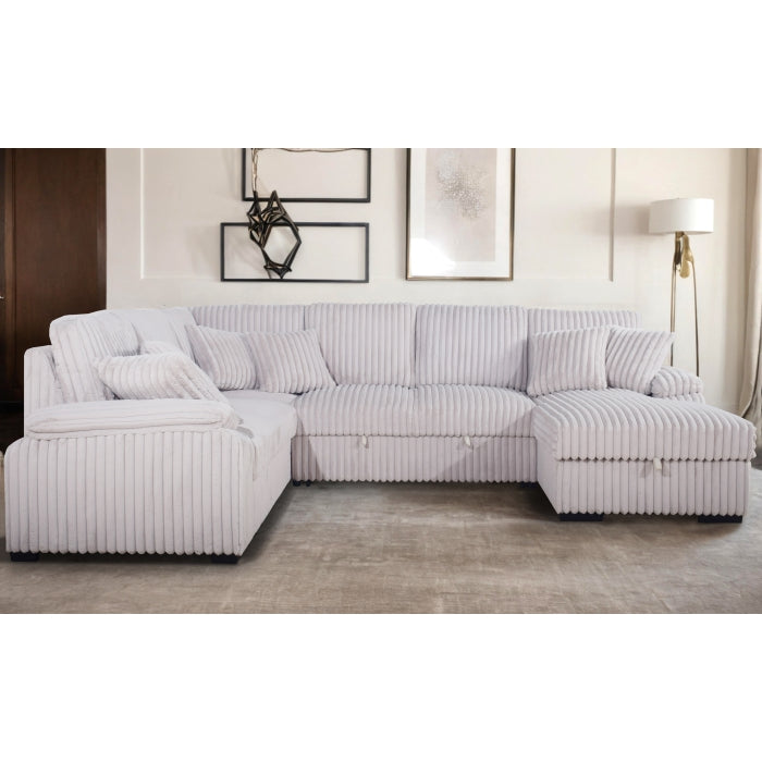 Brand New Sectional with Storage Chaise and Pull-out Bed (5 Colors)