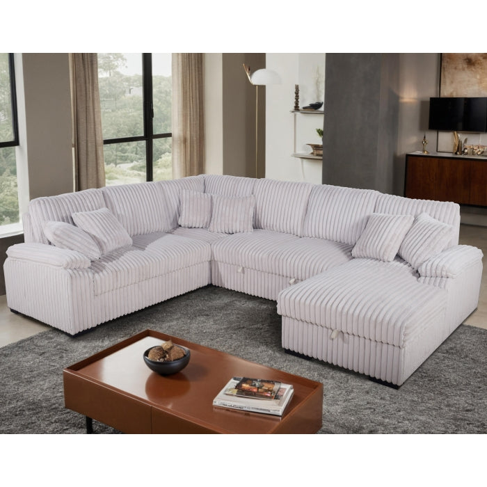 Brand New Sectional with Storage Chaise and Pull-out Bed (5 Colors)