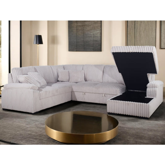 Brand New Sectional with Storage Chaise and Pull-out Bed (5 Colors)